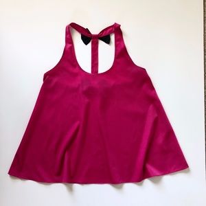 Pink Swing Tank Top with Black Bows M